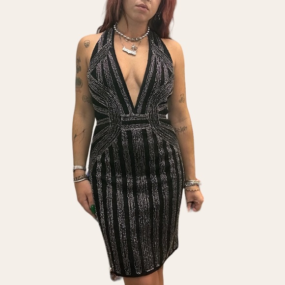 Beaded Going Out Party Midi Dress - Picture 6 of 10